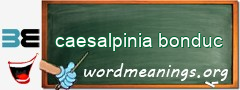 WordMeaning blackboard for caesalpinia bonduc